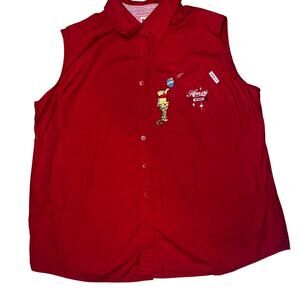 Vintage Disney Main Street Winnie the Pooh cotton sleeveless button up women 18